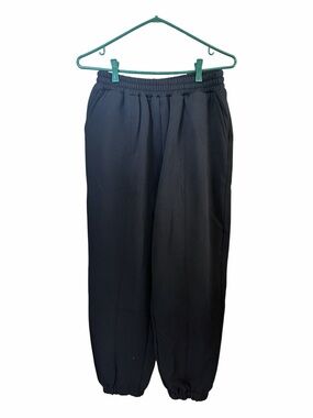 Women’s Black Elastic-Waist Jogger Pants